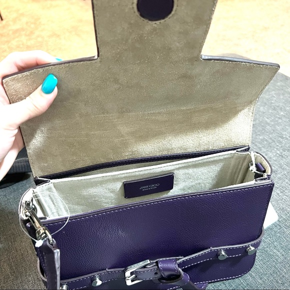 ❌SOLD❌ Jimmy Choo Lexie Amethyst Leather Bag Brandnew - Picture 7 of 9